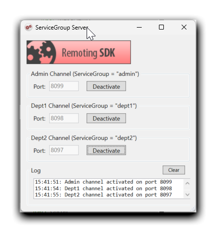 Server with three channels